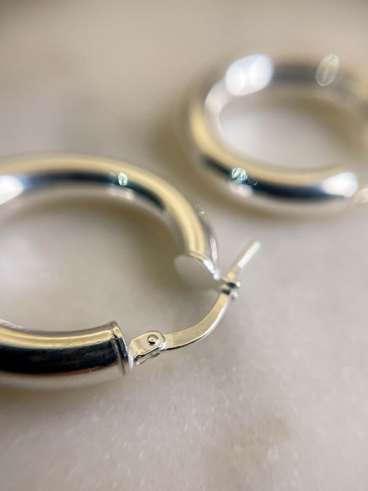 Arracadas tubo plata