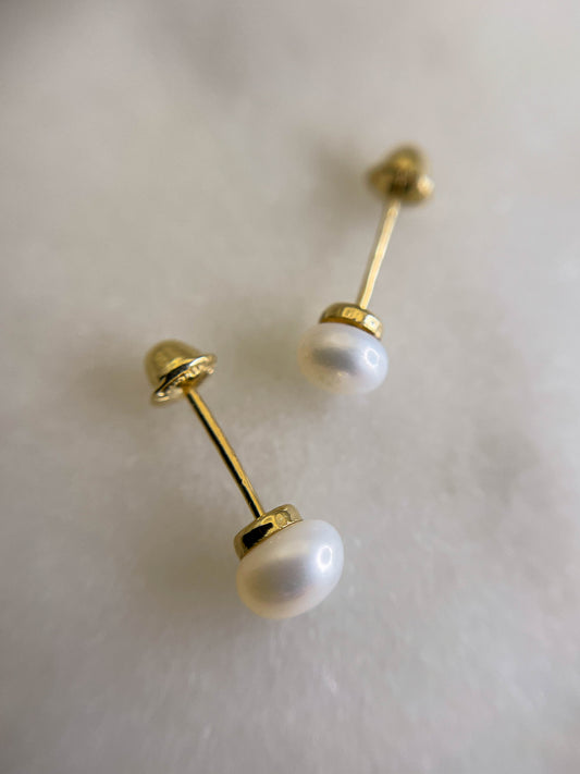 Broqueles perlas 14k