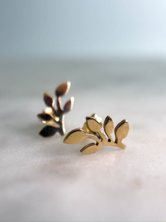 Broqueles árbol de agua oro 14k