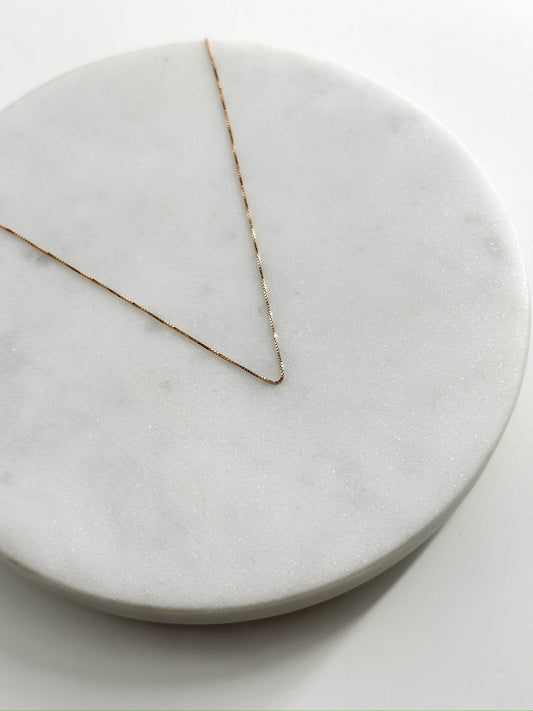 Cadena estilo box oro rosa de 14K