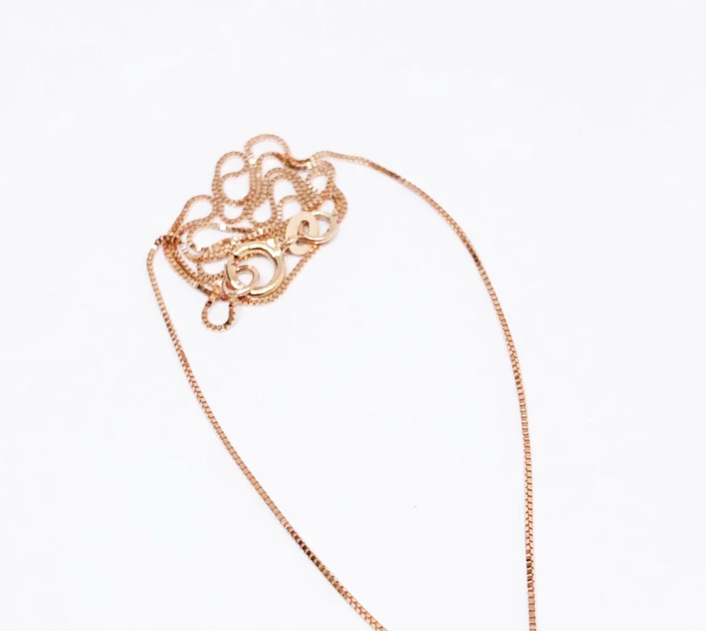 Cadena estilo box oro rosa de 14K