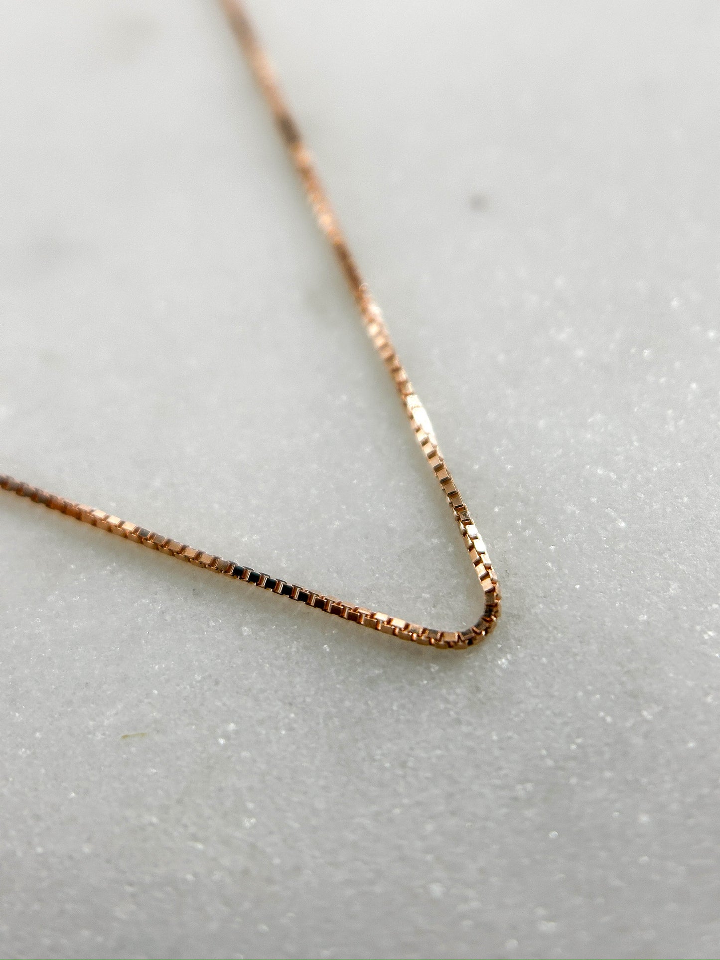 Cadena estilo box oro rosa de 14K