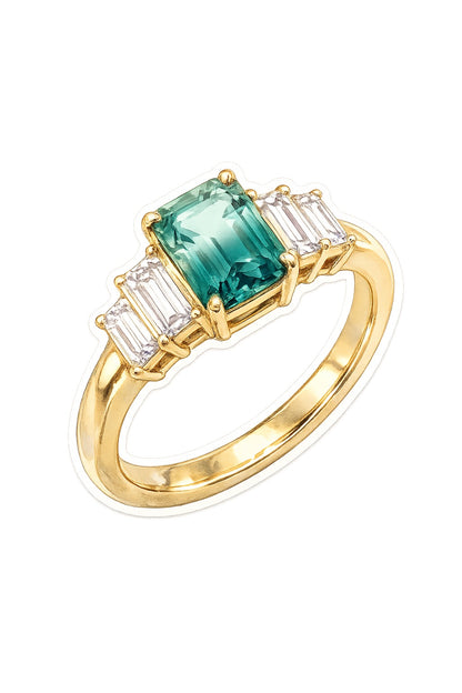 Gem drop #3: Turmalina indicolita bitono en corte esmeralda