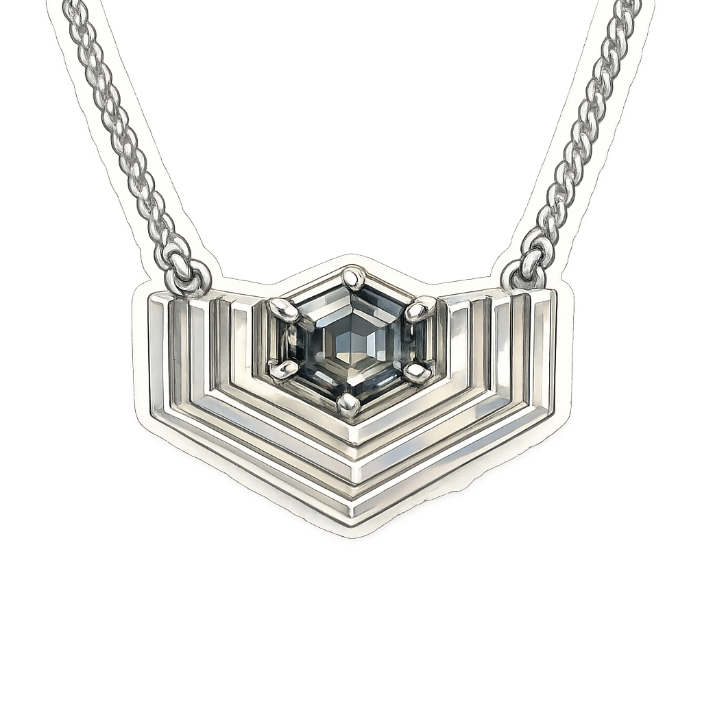 Gem drop #1: Espinela gris en corte fancy hexagonal