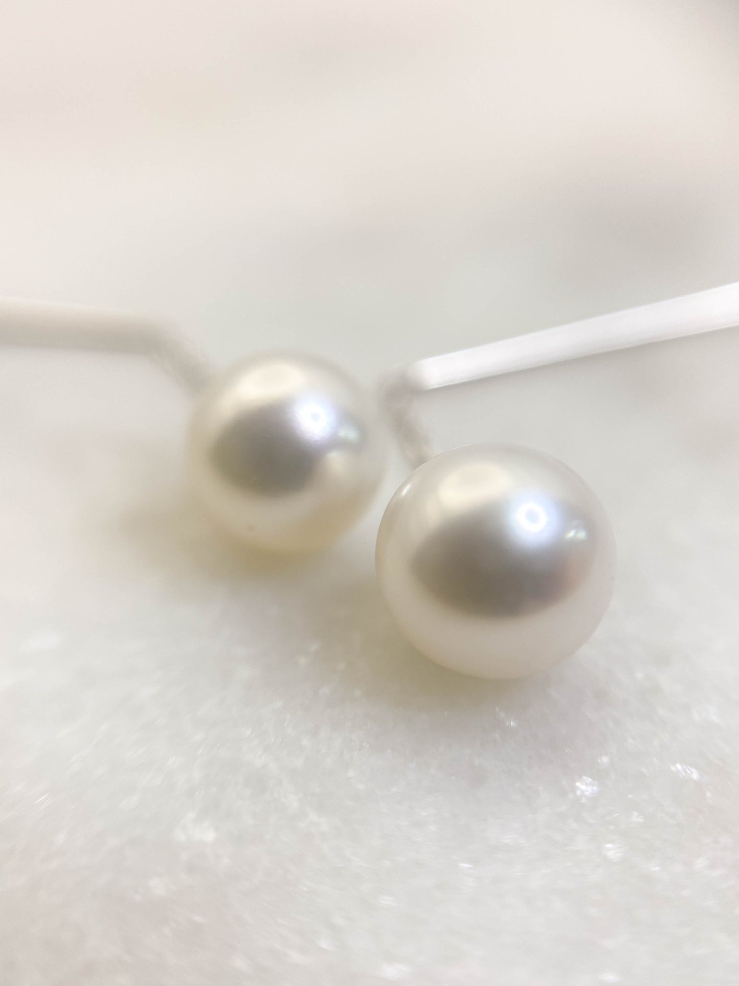 Aretes perlas largas oro 14k