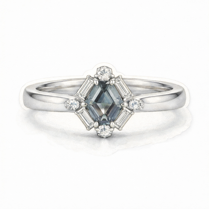 Gem drop #1: Espinela gris en corte fancy hexagonal