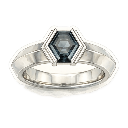 Gem drop #1: Espinela gris en corte fancy hexagonal