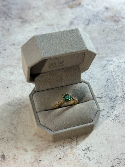 Anillo flores en oro amarillo y oro blanco 14k
