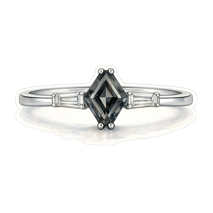 Gem drop #1: Espinela gris en corte fancy hexagonal
