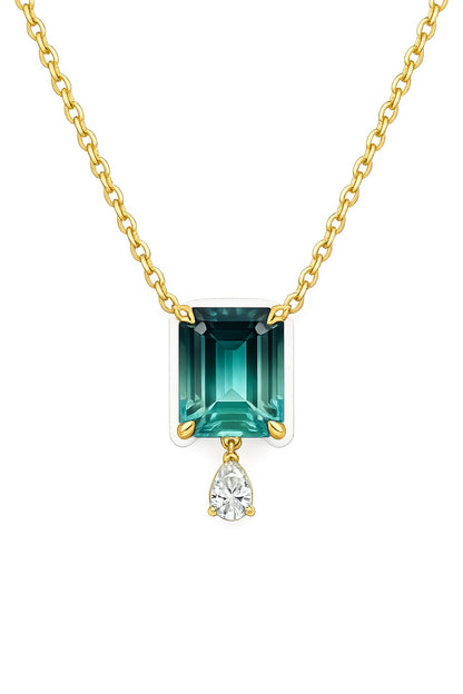 Gem drop #3: Turmalina indicolita bitono en corte esmeralda
