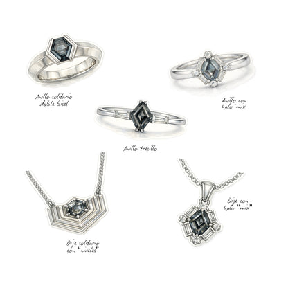 Gem drop #1: Espinela gris en corte fancy hexagonal